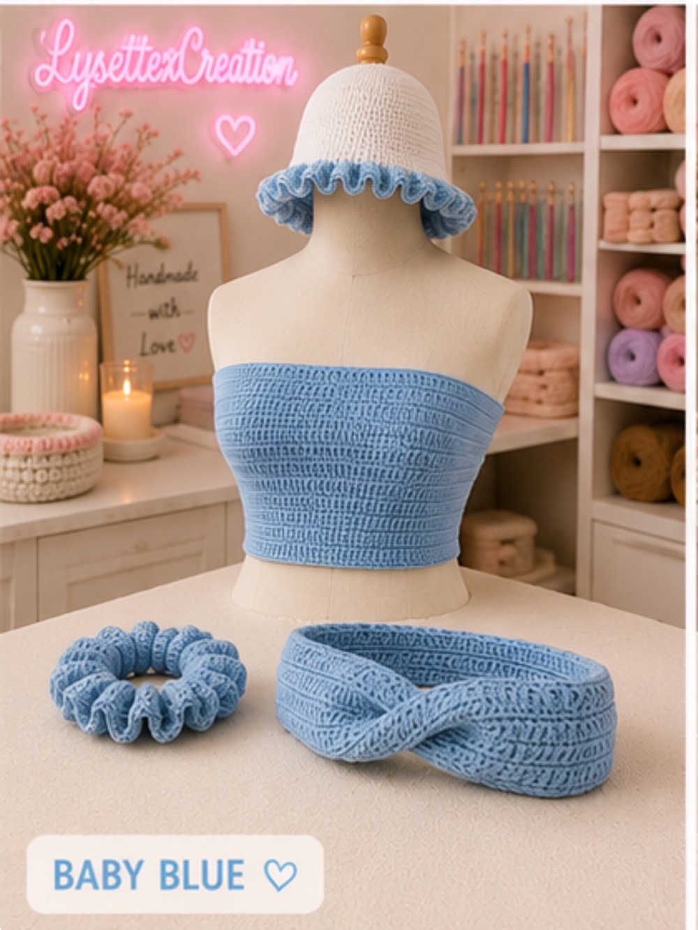 Handmade Baby Blue Crochet Set